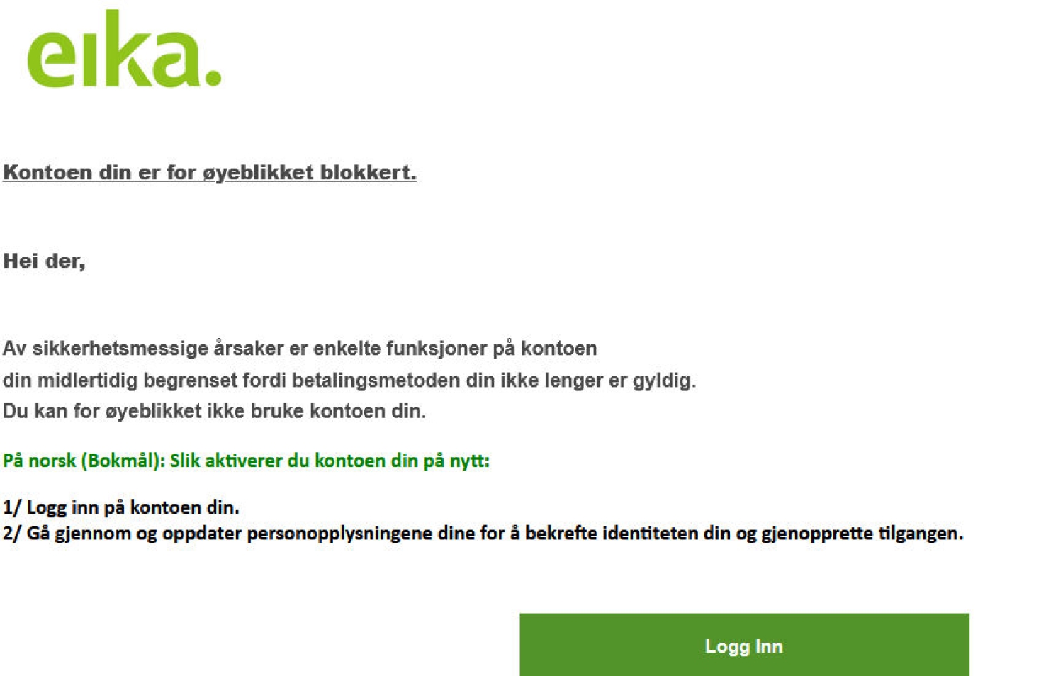 Falsk bankmail: Påstår at kontoen din er blokkert