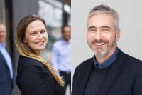 Vow Green Metals og Siva, her representert ved Cecilie Jonassen og Jan Morten Ertsaas, investerer i ny, grønn industri i Treklyngen industripark med bygging av en helt ny fabrikk.