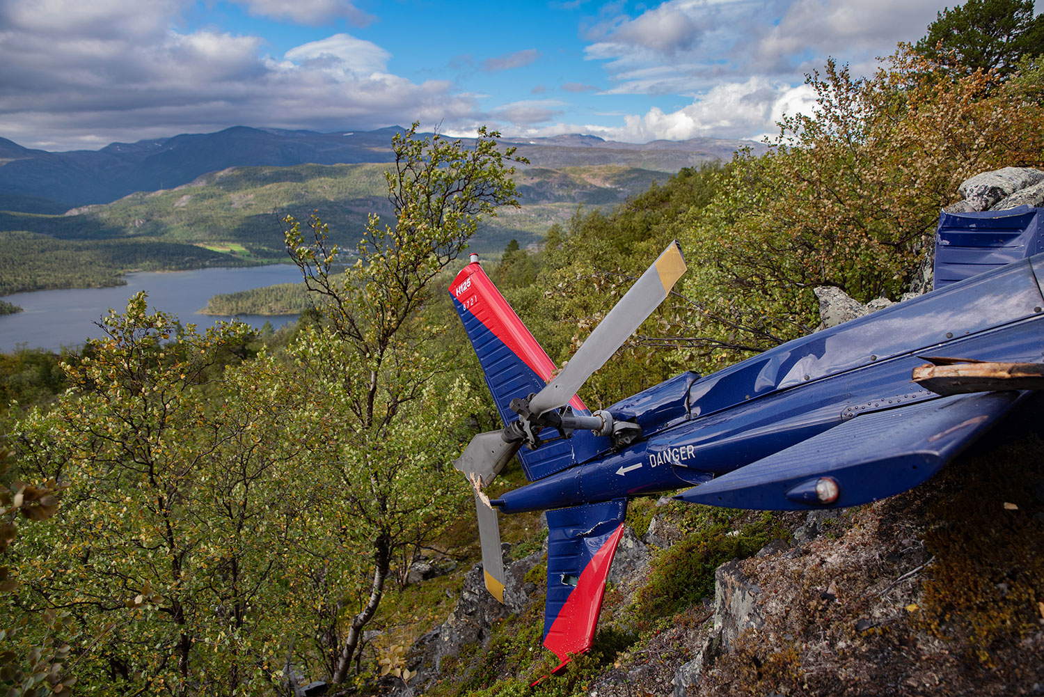 Vraket av helikopteret som havarerte i en fjellside i Alta kommune i august i 2019. Seks personer omkom i ulykken.