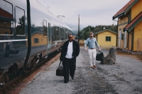 Espend Lind og Musti på Jevnaker Stasjon