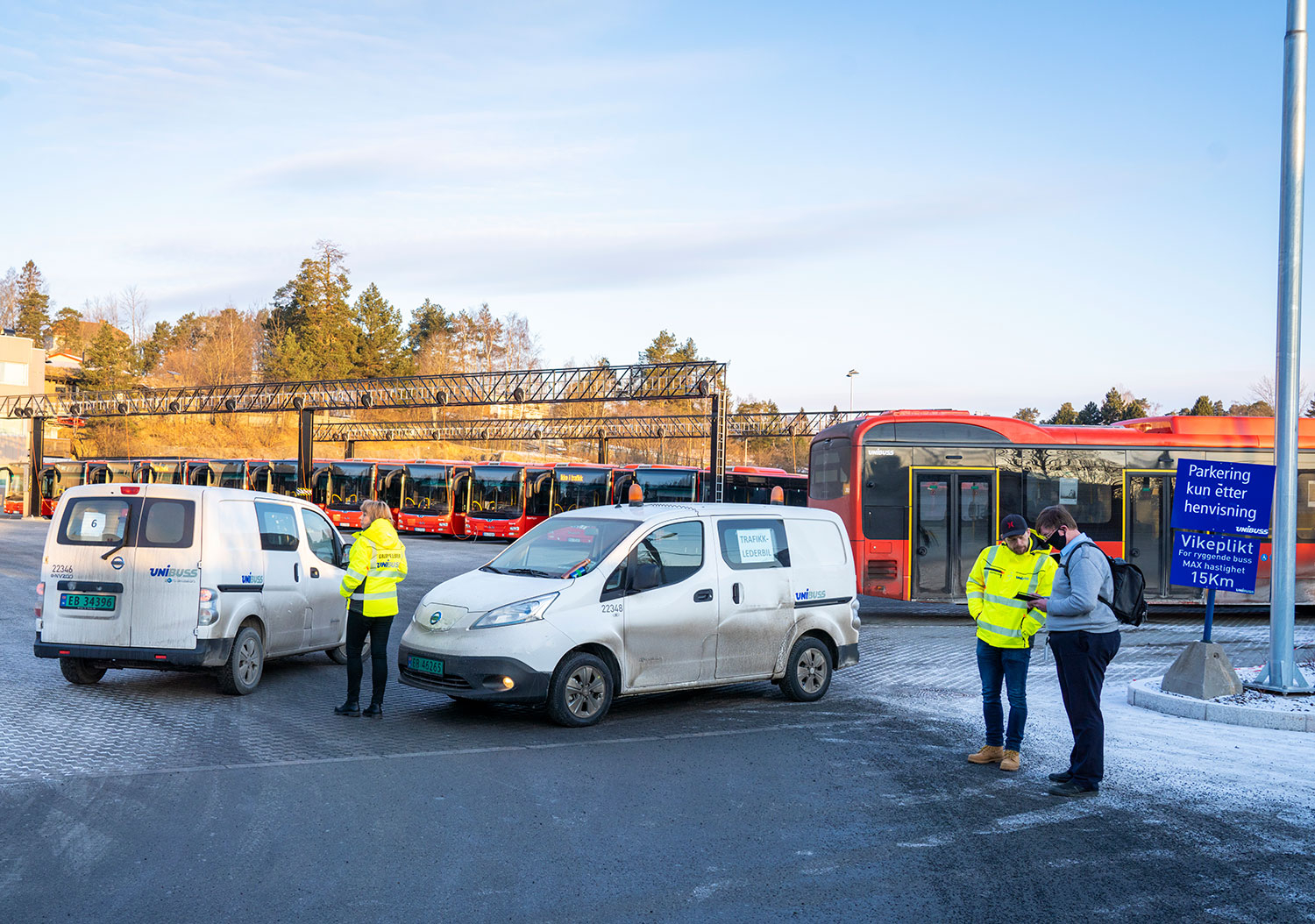 Det er bussanlegget ved Furubakken i Bærum som er rammet.